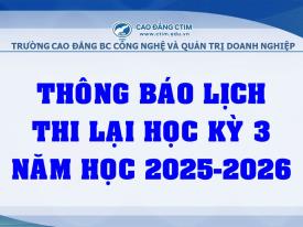 Thông báo lịch thi lại học kỳ 3 năm học 2025-2026